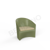 Кресло Oasis темно-зеленого цвета, аксессуар бежевого цвета