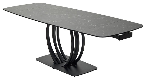 Стол обеденный Ring (160+40+40) керамика матовая черная от интернет-магазина IDODOM.RU