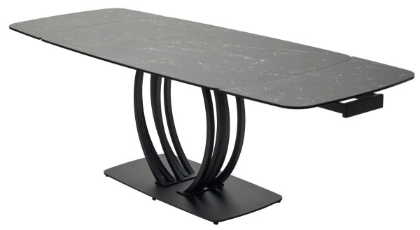 Стол обеденный Ring (160+40+40) керамика матовая черная от интернет-магазина IDODOM.RU