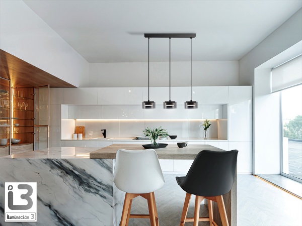 Olaia Подвесной светильник 3L черный/дымчатый от интернет-магазина IDODOM.RU