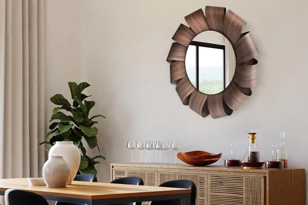 Зеркало Brisa XL бронзовое стекло в раме из орехового дерева от интернет-магазина IDODOM.RU