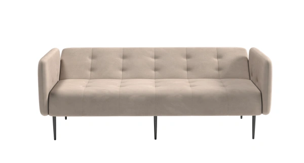 Monaco диван-кровать прямой с подлокотниками, трехместный, бархат пепельно-бежевый 25 от интернет-магазина IDODOM.RU