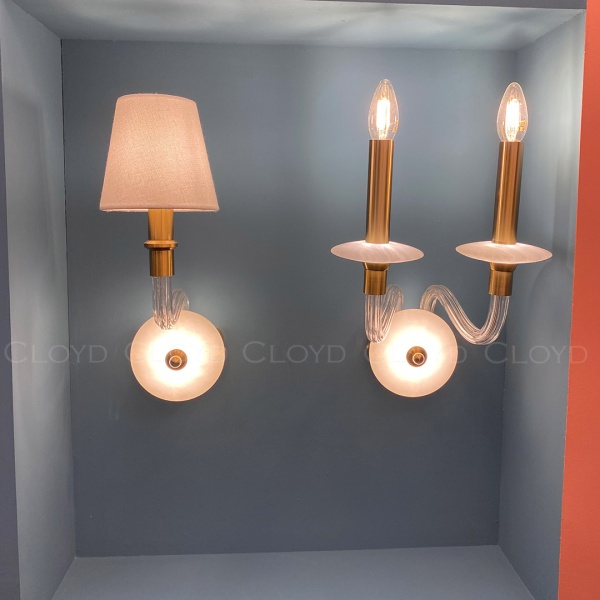 Бра Cloyd SHERINGTON-A W2 / шир. 13 см - абажуры - латунь (арт.20356) от интернет-магазина IDODOM.RU