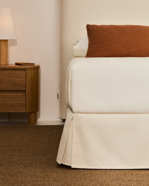 Кровать Jaira из белого шенилла со съемным чехлом для матраса 90x200 от интернет-магазина IDODOM.RU