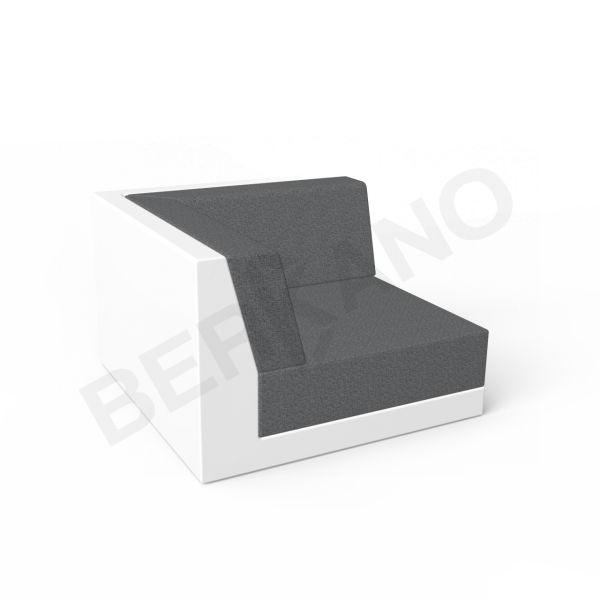 Угловой модуль Quarter modular с подушками Snow White, Dark grey