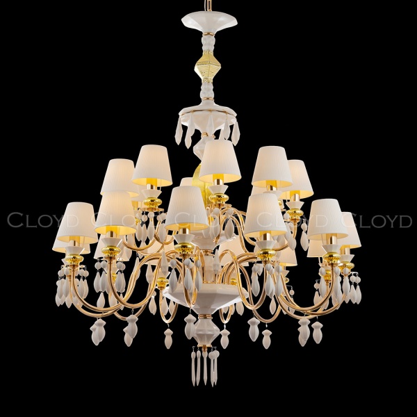 Люстра Cloyd LOTTIE-B C20 / Ø92 см- бел.-золотая керамика (арт.11400) от интернет-магазина IDODOM.RU