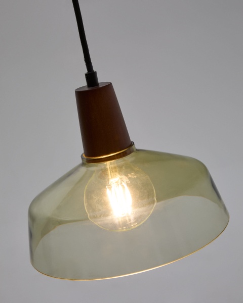 Silex Подвесной светильник из зеленого стекла и орехового дерева, Ø 40 от интернет-магазина IDODOM.RU