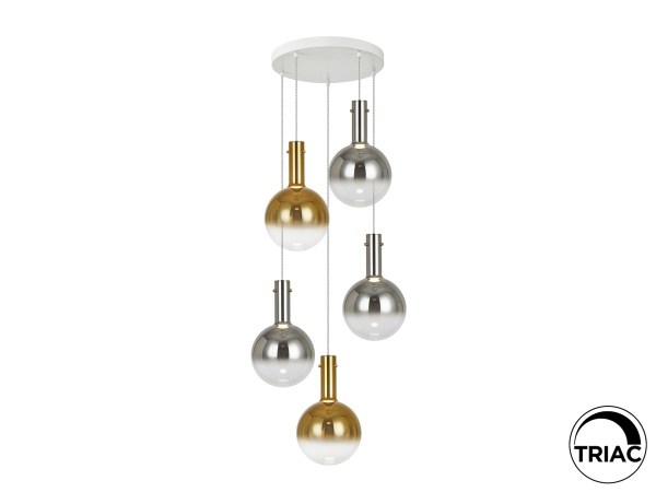 Подвесной светильник Matices 5L белый-дымчатый-золотой от интернет-магазина IDODOM.RU
