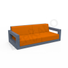 Диван Quarter lounge с подушками синего цвета, аксессуар оранжевого цвета