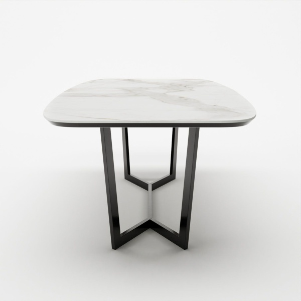 Стол овальный BENZ 160, керамика матовая, белая от интернет-магазина IDODOM.RU