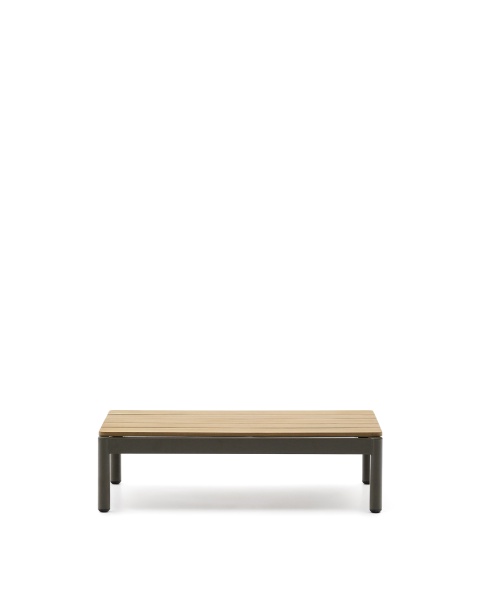 Журнальный столик Sorells из зеленого алюминия и тикового дерева 52,4 x 91 см от интернет-магазина IDODOM.RU