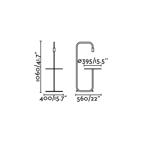 Торшер с подносом Guest черный от интернет-магазина IDODOM.RU