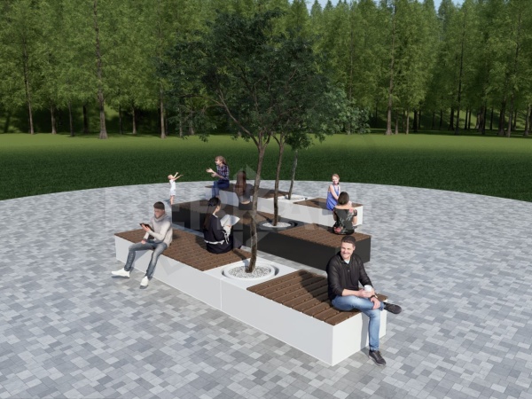 Модульная скамья Tub Snow White от интернет-магазина IDODOM.RU