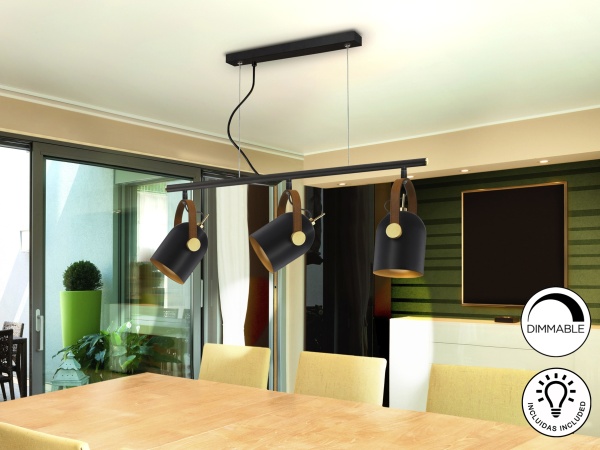 Подвесной светильник Adame 3L черный/золотой от интернет-магазина IDODOM.RU