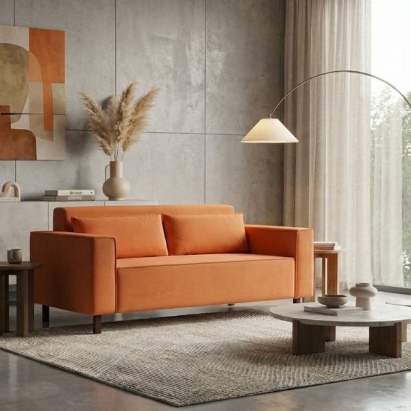 Club диван-кровать прямой, велюр Frost fox от интернет-магазина IDODOM.RU