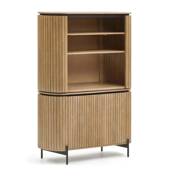 Licia Высокий буфет из дерева манго с натуральной отделкой и металла 120x170см от интернет-магазина IDODOM.RU