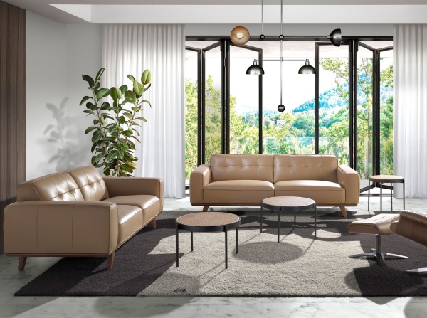 Диван 3-х местный 6120/5606-3P-M5668 с обивкой из стеганой кожи от интернет-магазина IDODOM.RU