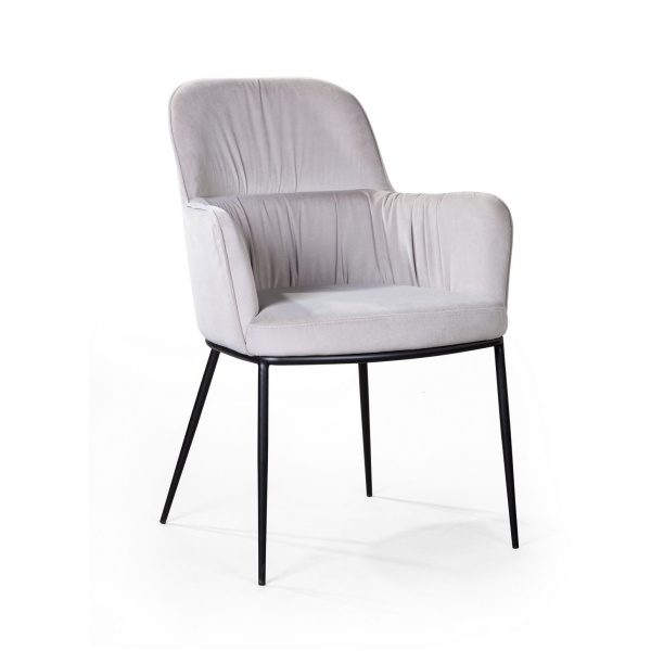 Стул с подлокотниками Barkley, микровелюр серый от интернет-магазина IDODOM.RU