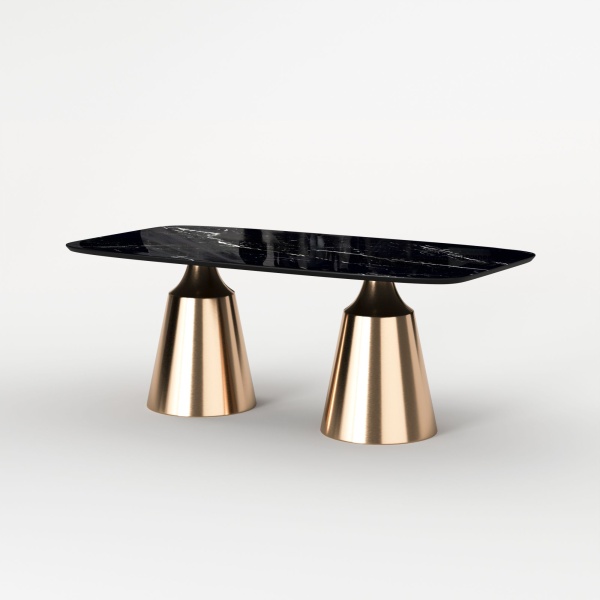 Стол овальный Lucas 200, керамика глянцевая, черная от интернет-магазина IDODOM.RU