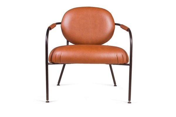 Лаунж кресло EGO, искусственная кожа, коричневый от интернет-магазина IDODOM.RU