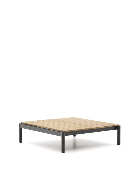 Журнальный столик Sorells из серого алюминия и тикового дерева 89 x 91 см от интернет-магазина IDODOM.RU