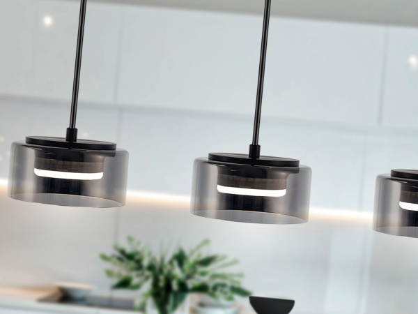 Olaia Подвесной светильник 3L черный/дымчатый от интернет-магазина IDODOM.RU