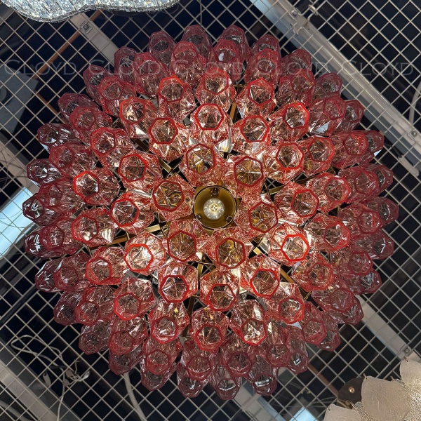 Люстра Cloyd CALCUTTA C6 / Ø60 см - латунь - розов.стекло (арт.11684) от интернет-магазина IDODOM.RU