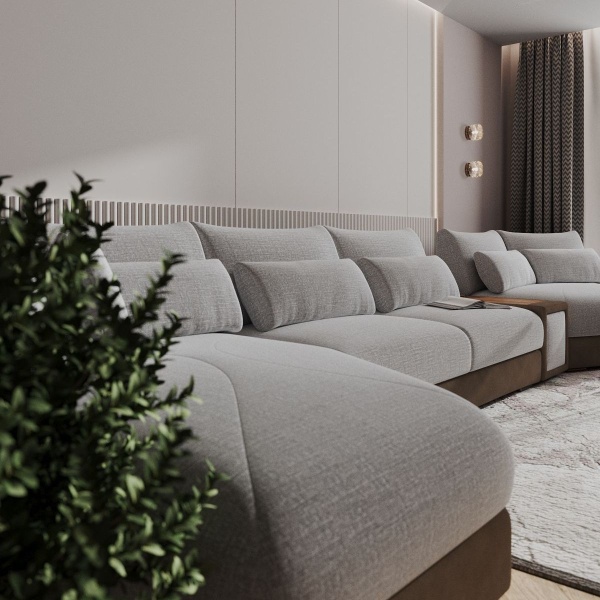 Aldo угловой модульный диван-кровать с терминальным шезлонгом, баром и столиком от интернет-магазина IDODOM.RU