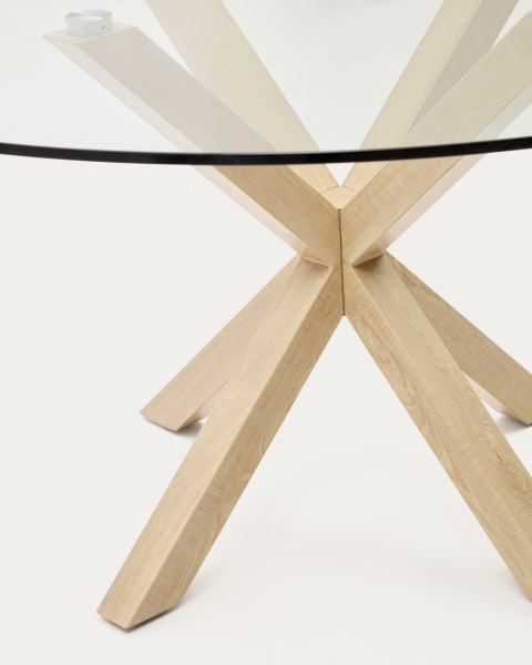 Круглый стеклянный стол Argo на стальных ножках с черной отделкой, Ø 150 от интернет-магазина IDODOM.RU