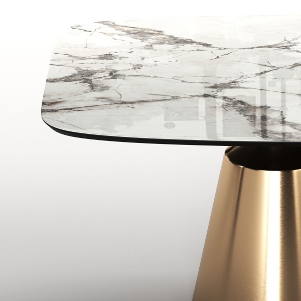 Стол овальный Lucas 230, керамика глянцевая, белая от интернет-магазина IDODOM.RU