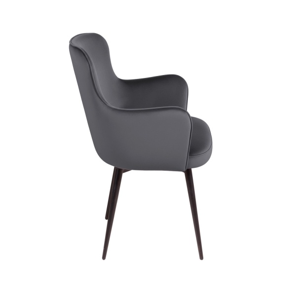 Стул c подлокотниками King, поворотный на 360 градусов, бархат серый 27 от интернет-магазина IDODOM.RU