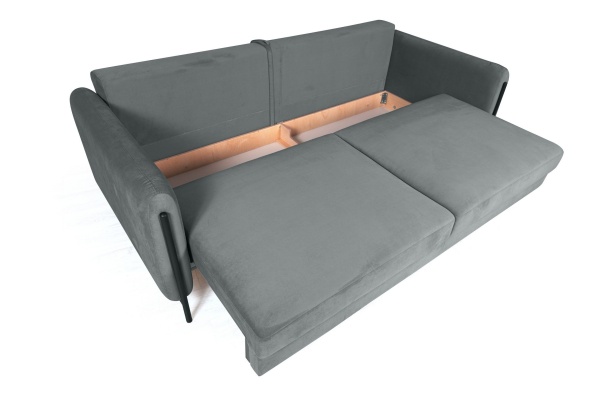 Barcelona диван-кровать трехместный прямой, велюр серый от интернет-магазина IDODOM.RU