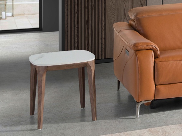 Приставной столик 2133/ET933 из мраморной керамики и ореха от интернет-магазина IDODOM.RU