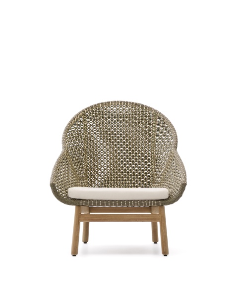 Кресло Olbia с высокой спинкой из искусственного ротанга и массива тика от интернет-магазина IDODOM.RU