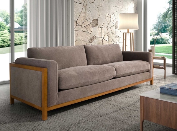 Диван 3-х местный 6186/KF2672-3P-G0401720 из коричневой ткани от интернет-магазина IDODOM.RU