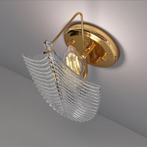 Бра Cloyd BONGA-A W1 / выс. 29 см - золото - бесцвет. стекло (арт.20182) от интернет-магазина IDODOM.RU