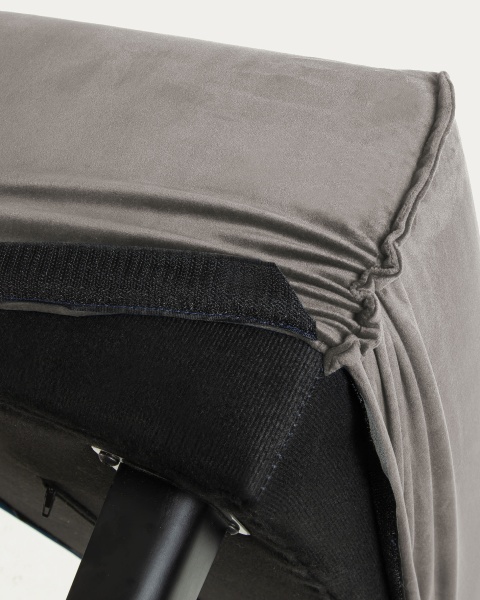 Чехол на банкетку Lydia бархатный серый от интернет-магазина IDODOM.RU