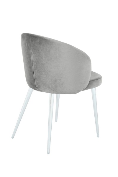 Стул Mont Blanc, бархат серый 02 / белый конус от интернет-магазина IDODOM.RU