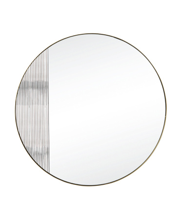 Круглое зеркало “Нолан” с отделкой из волнистой, отражающей панели по краю рамы, которая придаст вашей комнате изящную игру света и расширит пространство.
Зеркало идеально подойдет для интерьеров в современном стиле и стиле ар-деко.
