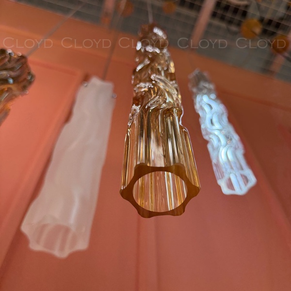 Подвесной светильник Cloyd ICEBERG-B P1 / Ø5 см - латунь - янтарное стекло (арт.11640) от интернет-магазина IDODOM.RU