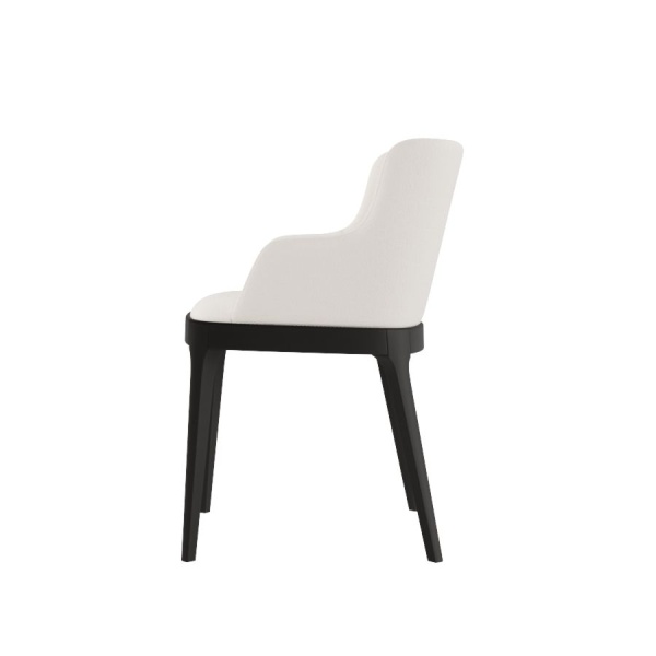 Стул с подлокотниками Magda без стежек, массив бук, рогожка белый от интернет-магазина IDODOM.RU