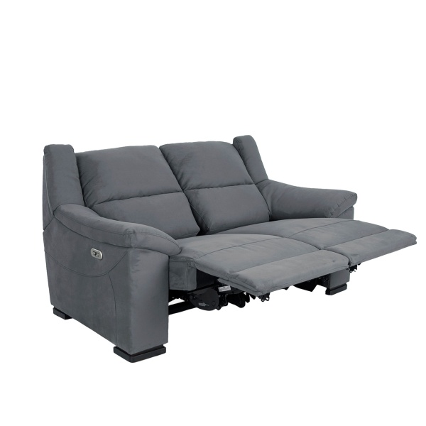 Двухместный диван с реклайнером 6266 из темно-серой ткани от интернет-магазина IDODOM.RU