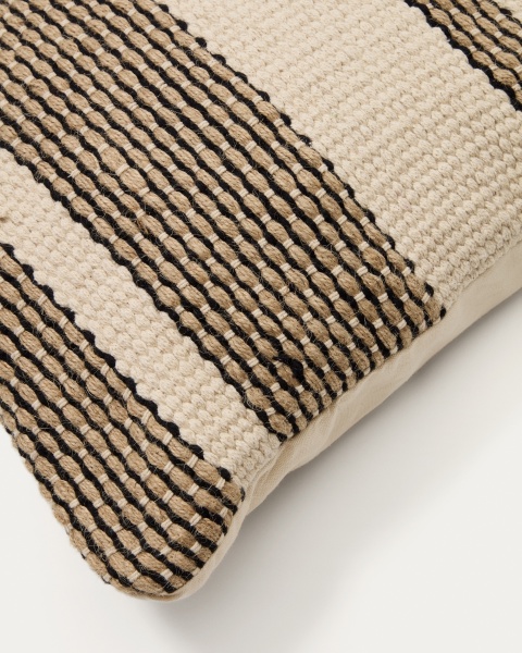 Чехол для подушки Aylin из бежевого хлопка с вышивкой из джута 50 x 50 см от интернет-магазина IDODOM.RU