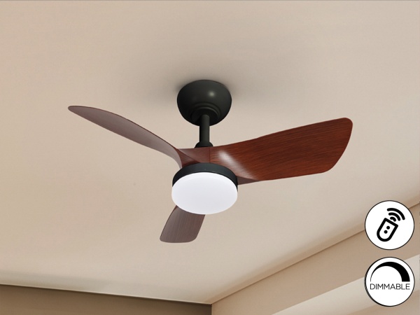 Tropic Потолочный вентилятор с освещением черный/орех от интернет-магазина IDODOM.RU