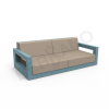 Диван Quarter lounge с подушками бирюзового цвета, аксессуар молочного цвета