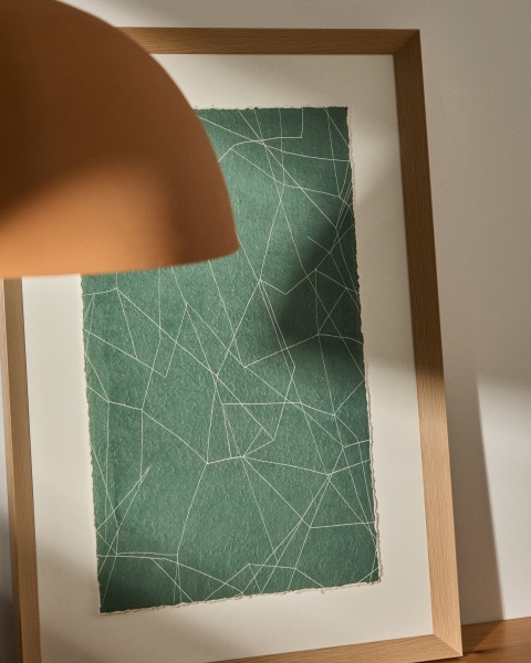 Durkan Абстрактная картина на переработанной бумаге зеленая 100 x 70 см от интернет-магазина IDODOM.RU