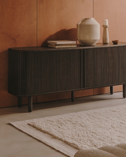 Mailen Сервант 2-дверный из ясеневого шпона с темной отделкой 180 x 75 см от интернет-магазина IDODOM.RU