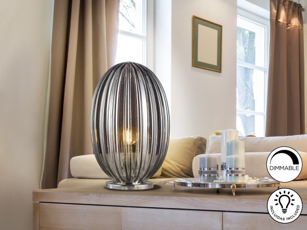 Настольная лампа Ovila 1L дымчатый Ø20 от интернет-магазина IDODOM.RU