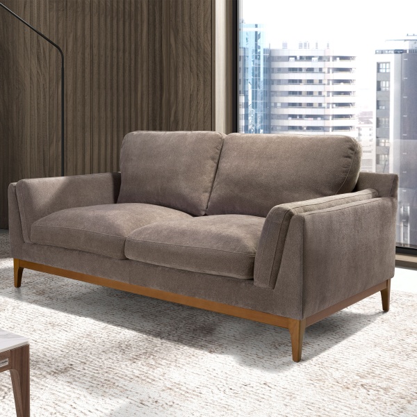 Диван 2-х местный 6183/KF2133-2P-G0401720 из коричневой ткани от интернет-магазина IDODOM.RU