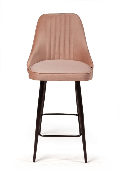 Стул полубарный Berg, бархат бежевый 5/ чёрный конус от интернет-магазина IDODOM.RU